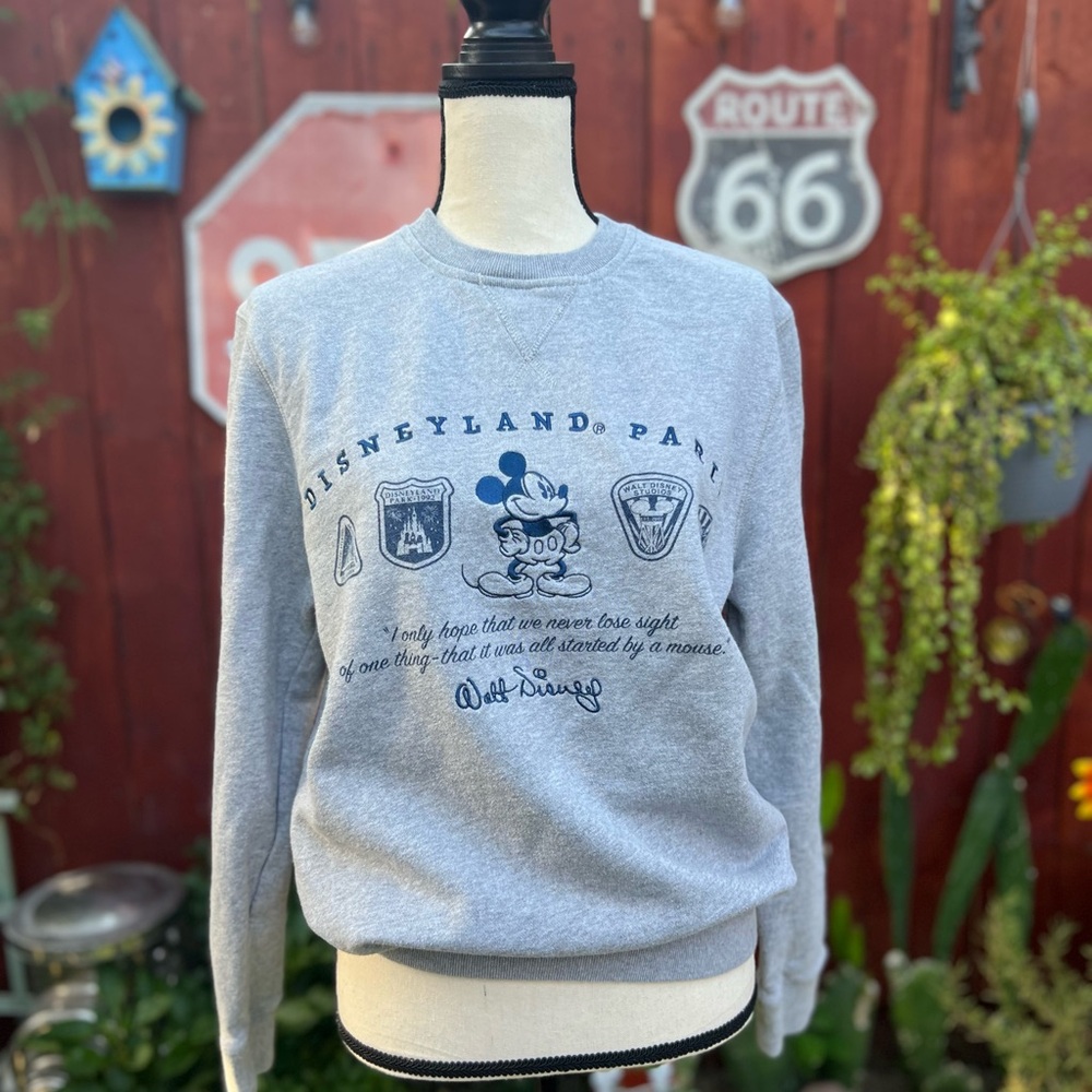 Disney Gray Crewneck Sweater with Mickey Mouse Design
